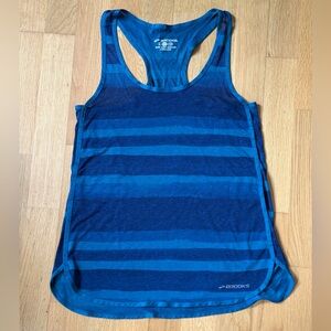 Brooks Women’s Blue Striped DriLayer Running Tank Top XS